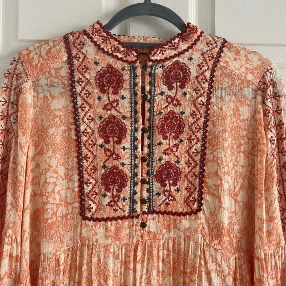 Anthropologie Claudia Embroidered Babydoll Tunic. Flowy. EUC! Size XS. - Picture 2 of 9